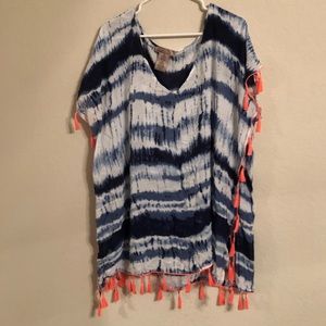Tie Dye swimsuit cover up! Cute tassels!